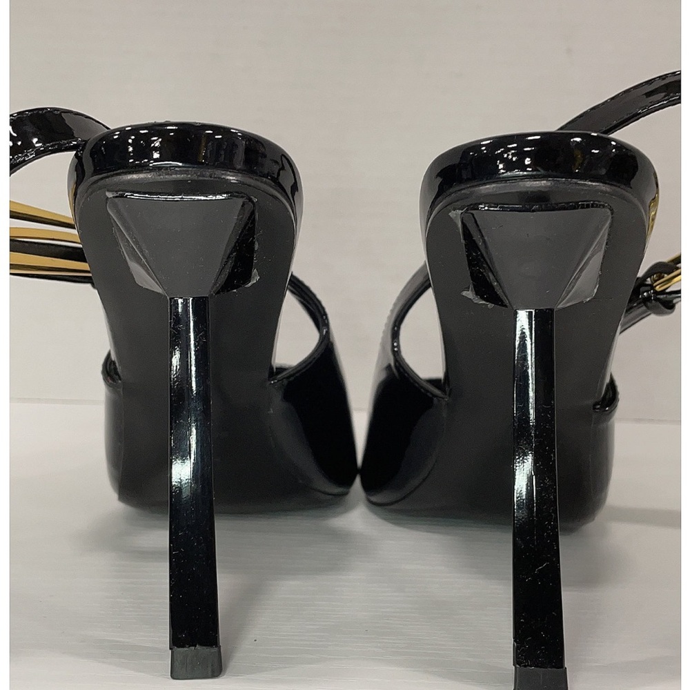 Saint Laurent Lee Black Patent Leather Stiletto Heels - Picture 9 of 9